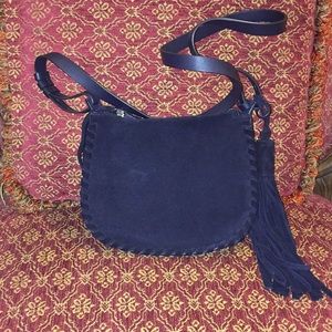 *All Saints Mori Crossbody Suede Navy Blue